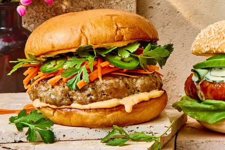 Banh-Mi-Inspired Pork Burgers